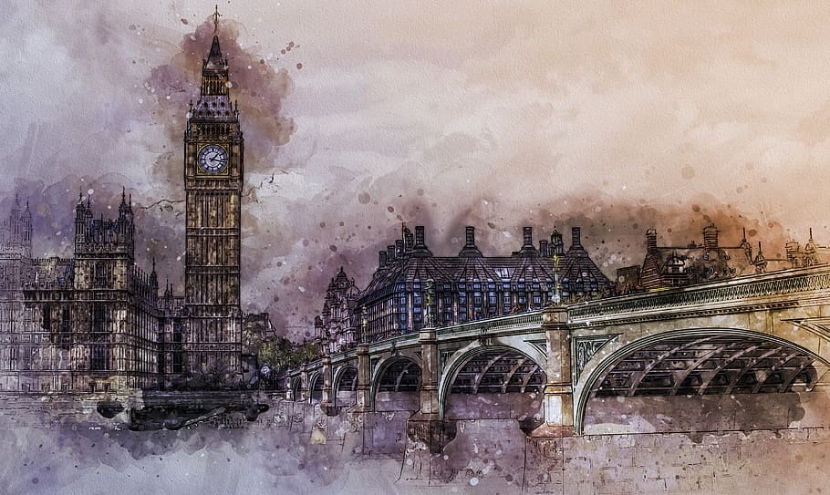 London cityscape painting